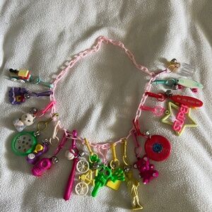 Vintage 80’s Bell Plastic Charm Necklace